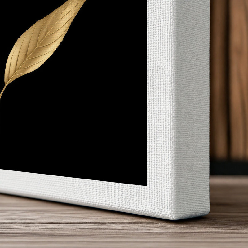 Golden Bloom Study Botanical - Wrapped Canvas, 36x24 - 91.4 x 61.0 cm, White Border