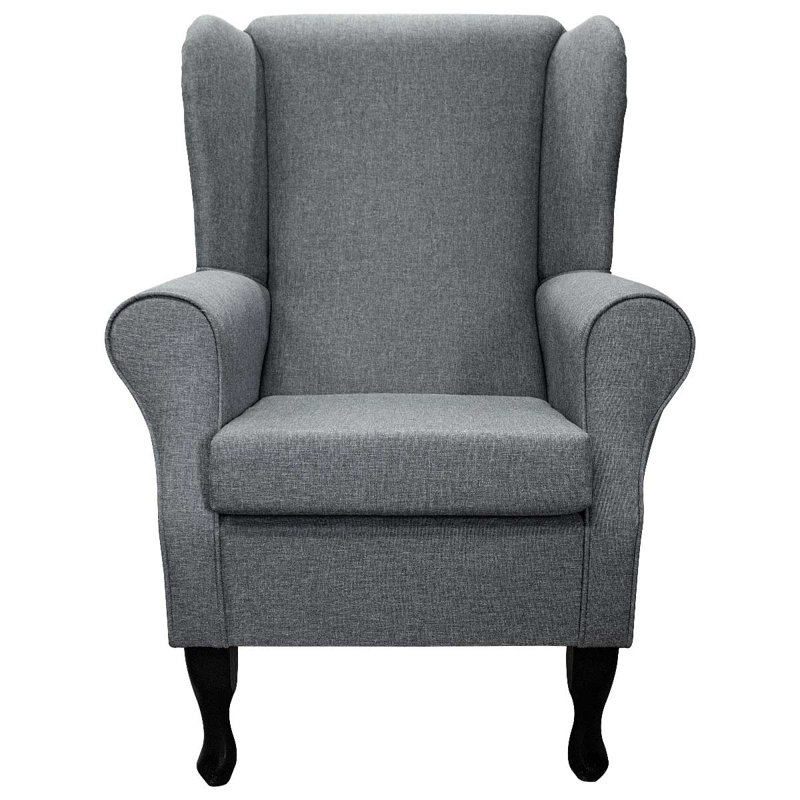 74cm Wide Tufted Wingback Chair, Dark Grey