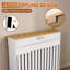 Radiator Cover with Built-In Drawer and Lift Top Shelf, White Frame with Wood-Effect Top, 112cm Wide x 19cm Deep x 95.5cm High-138036591