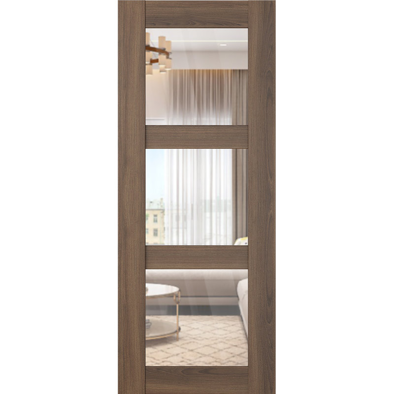 Avon 3 Lite 30 po x 80 po Dalle de porte intérieure standard en bois manufacturé en bois de frêne loire clair, Pacane