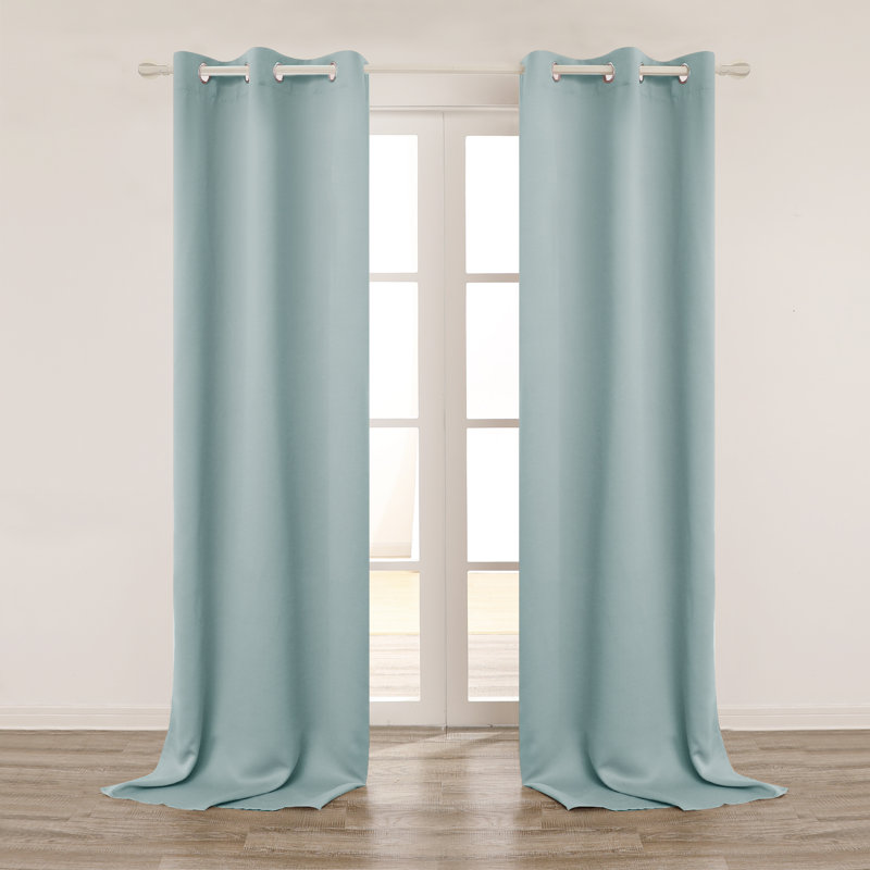Lionel Room Darkening Curtain Single Panel, Turquoise, 42" W x 84" L