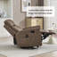 Fauteuil inclinable manuel en cuir véritable brun clair Camel avec fauteuil berçant et pivotant pour le salon-76610142