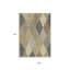 Tapis intérieur lavable 9 pi x 12 pi brun doré et taupe Argyle