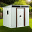 6ft x 5ft White Outdoor Metal Storage Shed with Window, Sliding Doors – Includes Tool Kit, UV-Resistant & Easy Assembly