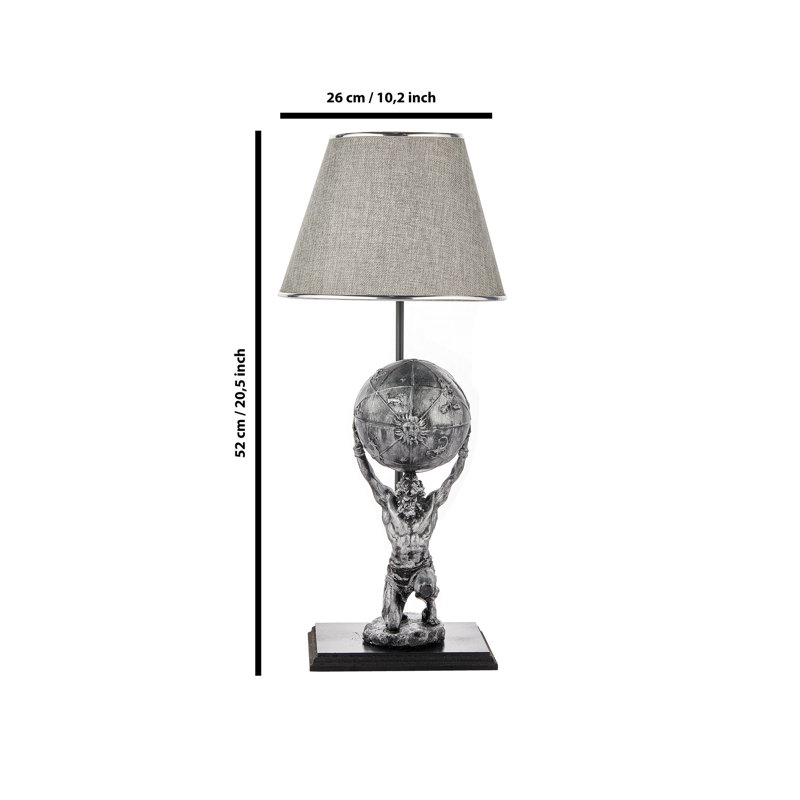 Table Lamp, Gray, Light Gray