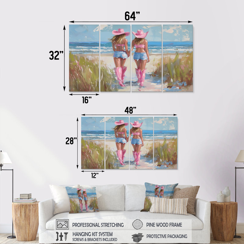 «Cactus Potting Garden Arrangements», ensemble d'art mural sur toile cactus floral, H 28 po x l 48 po