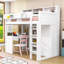 Lit mezzanine simple avec bureau intégré et tablettes-488057632