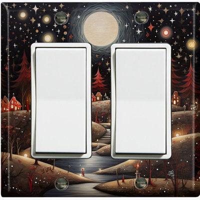 Couvercle de plaque d'interrupteur en métal standard 2 bandes GFI - Whimsical Village