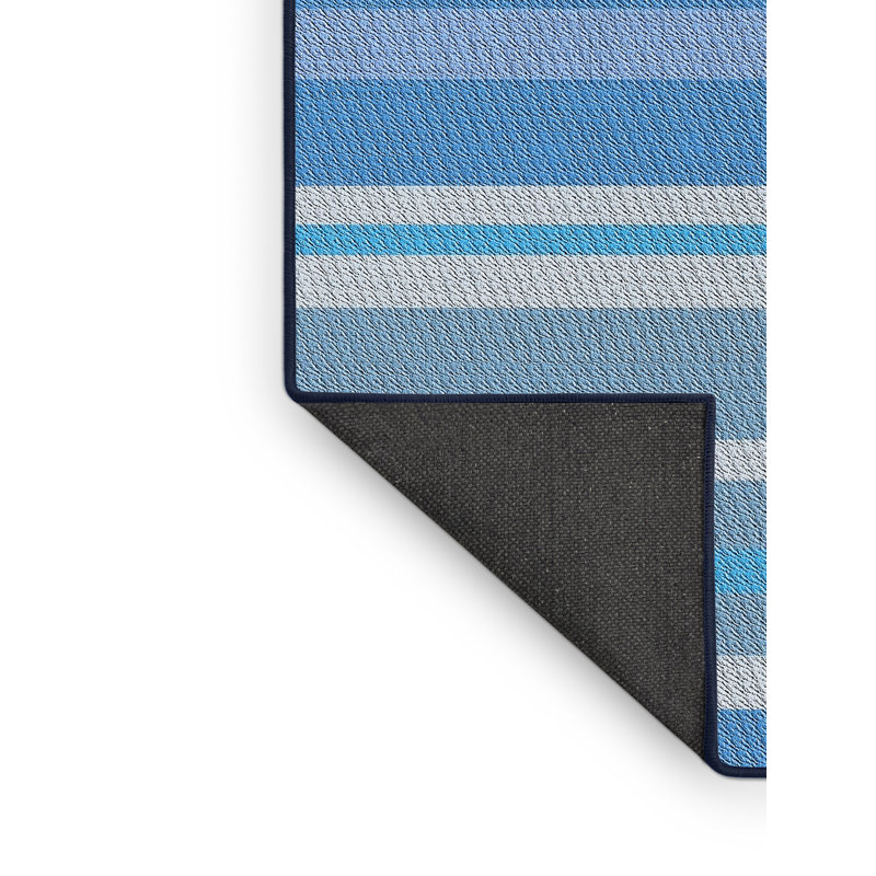 Tapis décoratif bleu rayé hoskinson, Rectangle 2 pi x 3 pi