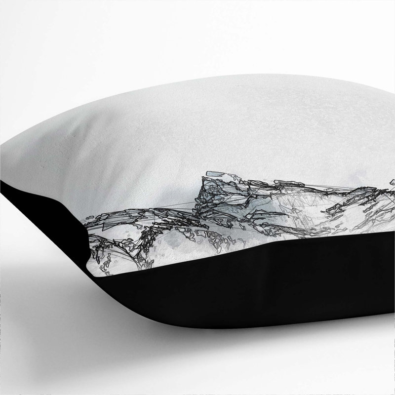 Abstract Square Throw Cushion, 55 x 55 cm, Black
