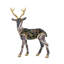 Cerf debout en velours et mousse