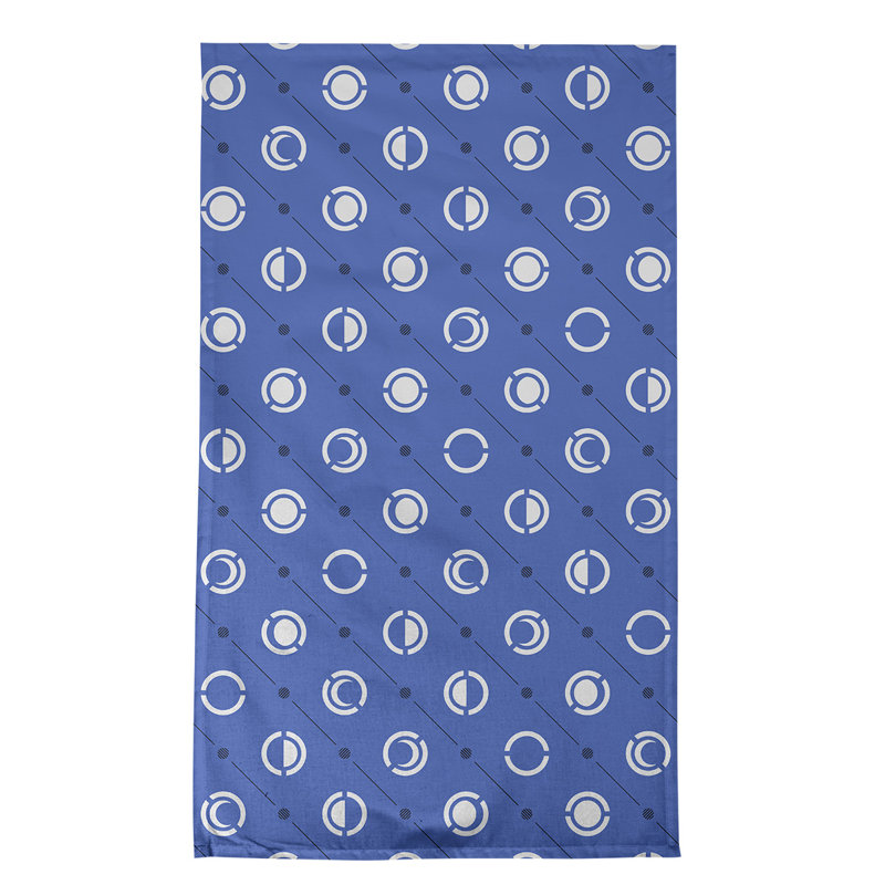 Torchon Moon phases, Bleu/noir, Croisé en coton