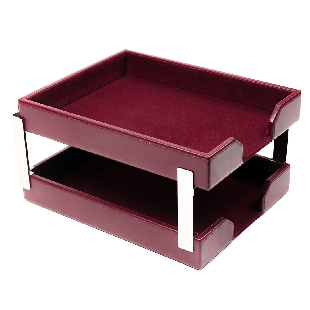 Roisin Leather Stackable Paper Organizer Rebrilliant