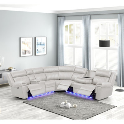 Canapé modulaire inclinable de style moderne en bois et glace