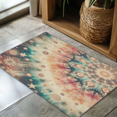 Tapis tressé à paillettes Glitter Tie-Dye Waves