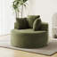 2 pièces - Fauteuil d'appoint rond de 43 po, fauteuil rembourré en velours côtelé à dossier profond sans siège-131268267