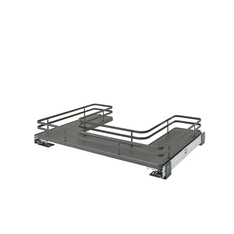 Rangement coulissant en U à surface solide et à fermeture en douceur Rev-A-Shelf pour armoires sous l'évier de cuisine
