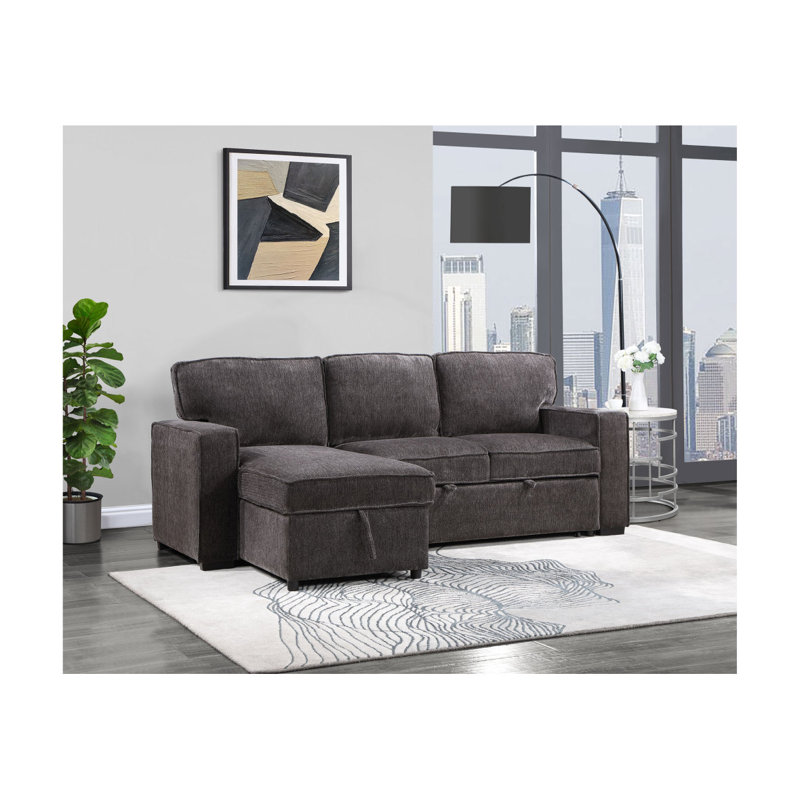 PULL OUT SOFA BED, Dark Gray Fabric