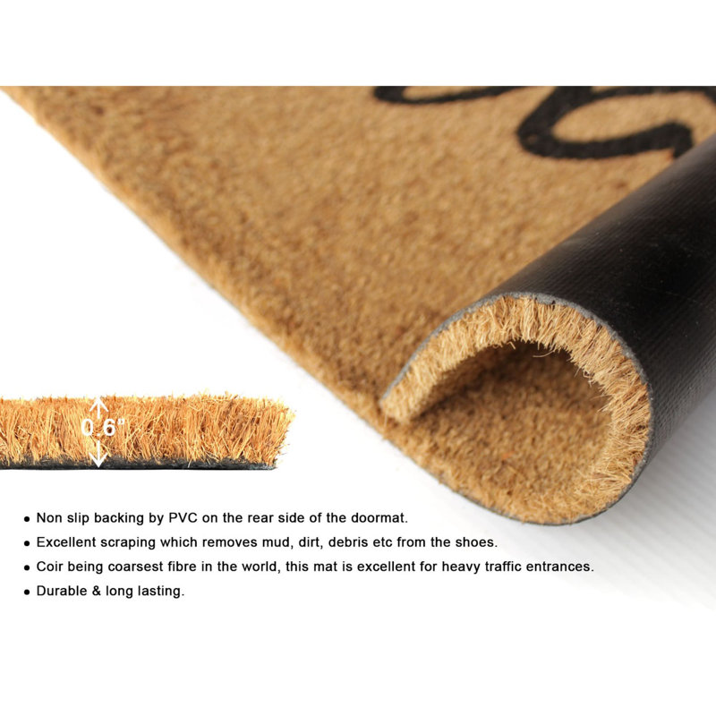 Tapis antidérapant Stricklin pour intérieur et extérieur de 30 po x 18 po
