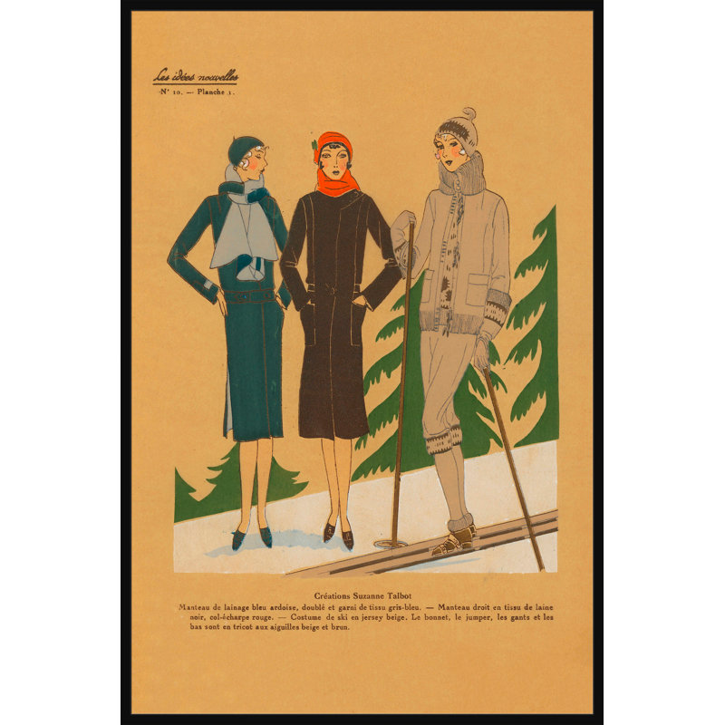 « ladies ski », reproduction sur toile encadrée, H 45 po x l 30 po