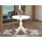 Antique Modern Kitchen Table - a Round Dining Table Top with Pedestal Base, Linen White-1938810320-1938810322-1883885197