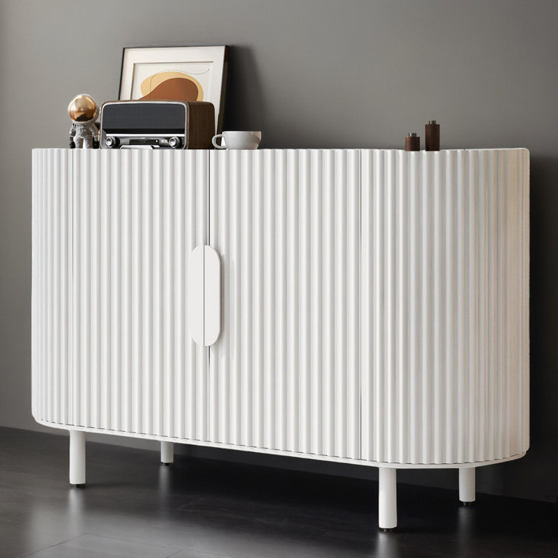 48" Console Table Entryway Sideboard for Hallway Living Room with Adjustable Shelves, White
