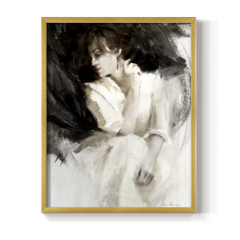 Braceo Framed Print - Solid Wood, 15" H x 12" W, Gold