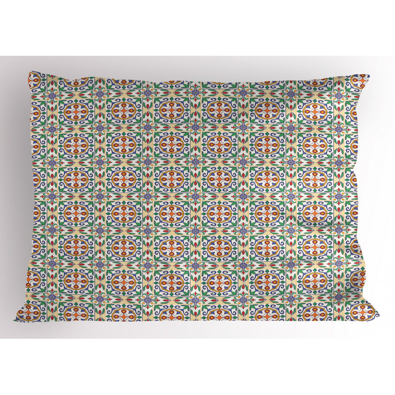 Spanish Polyester Geometric Sham Set, Twin