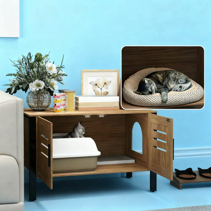 Enceinte de litière pour chat 31,5 po x l 17,7 po x H 19,7 po