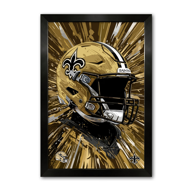 Casque Hyper des Saints de la Nouvelle-Orléans (NFL), impression encadrée 27" x 39"., NFL New Orleans Saints
