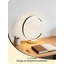 Lampe de table moderne à DEL avec gradation continue et 3 températures de couleur, conception en forme de C avec abat-jour en silicone et base en bois massif, lampe de chevet pour chambre à coucher, salon et table de chevet