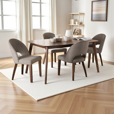 Kingery Light Grey 5-Pc Dining Set With Mid-Century Modern Style, 32.68'' H X 19.88'' W X 23.62'' D