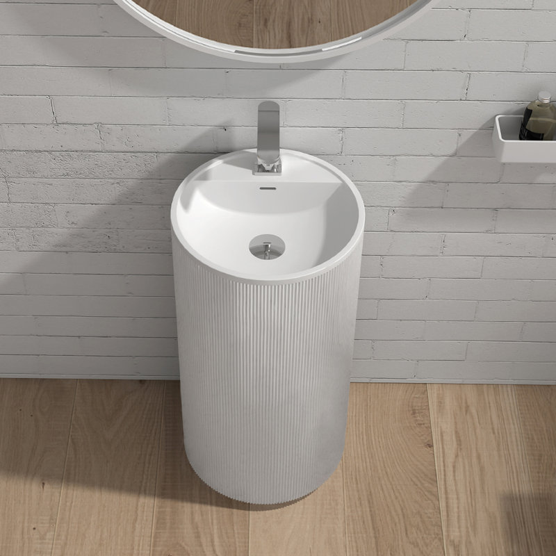 Flutti 17.68'' L Bathroom Sink, Matte White, One Centered Hole