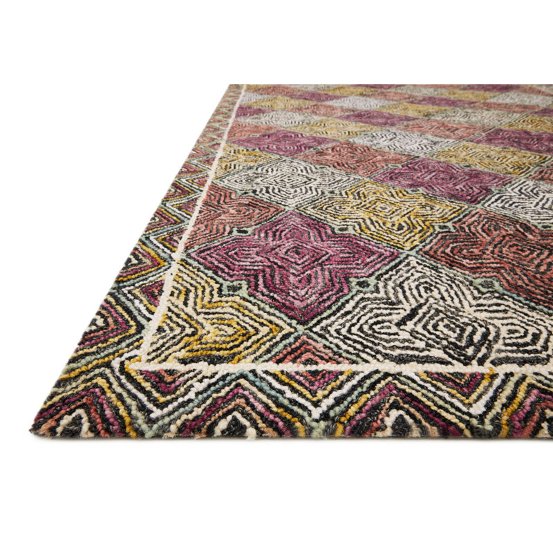 Tapis gris en laine crocheté à la main Morecambe, Rectangle 2 pi 6 po x 7 pi 6 po