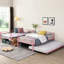 Lit superposé en métal rose avec lit gigogne - Lit moderne et fonctionnel, lit superposé, solide pour la durabilité, fonctionnement silencieux et stable, capacité de charge à bruit élevé, escalier sécuritaire, agencement simple