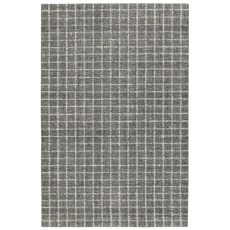 Conall Grey Hand Micro Hooked Wool Rug, Rectangle 2' x 3'