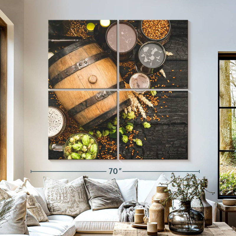 Yarlin Beer Brewing Ingredients, 57" H x 57" W