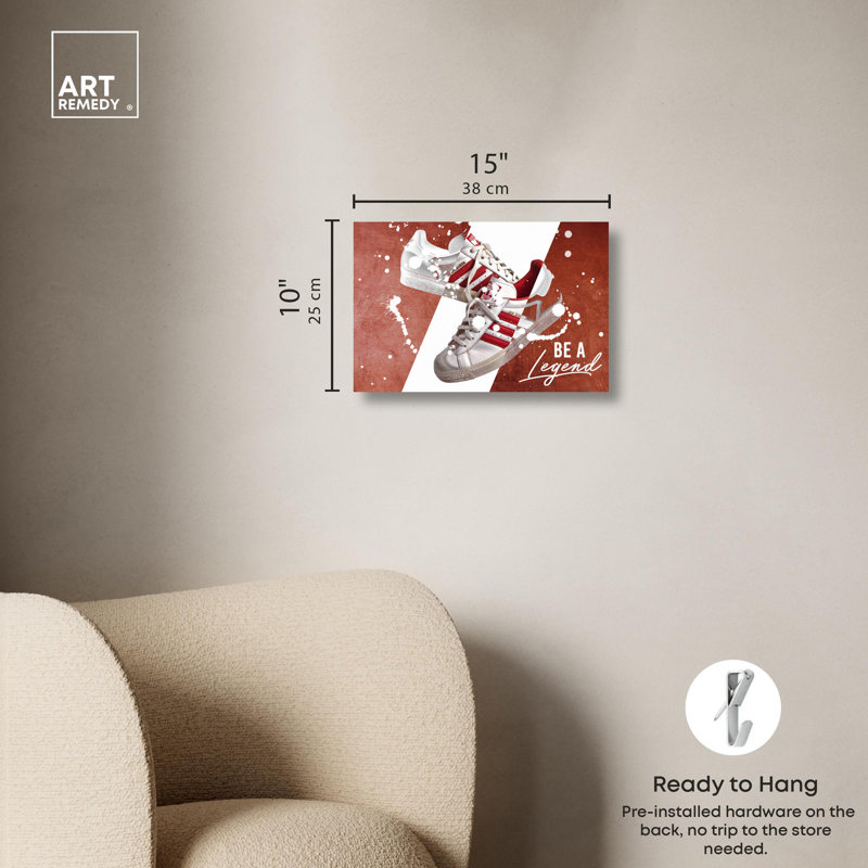 Be A Legend Red Sneaker Pair Canvas Art, 15" x 10"