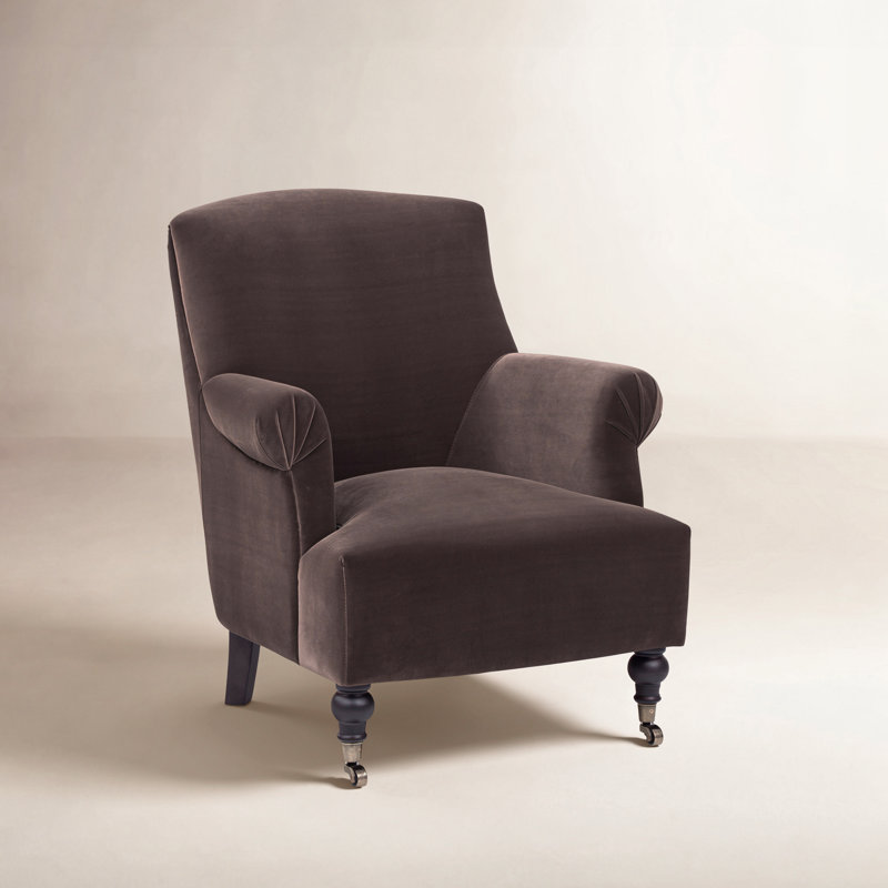 Naine Upholstered Velvet Armchair, Brown