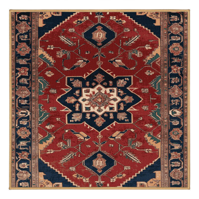 Machine Washable Persian Brown Area Rug