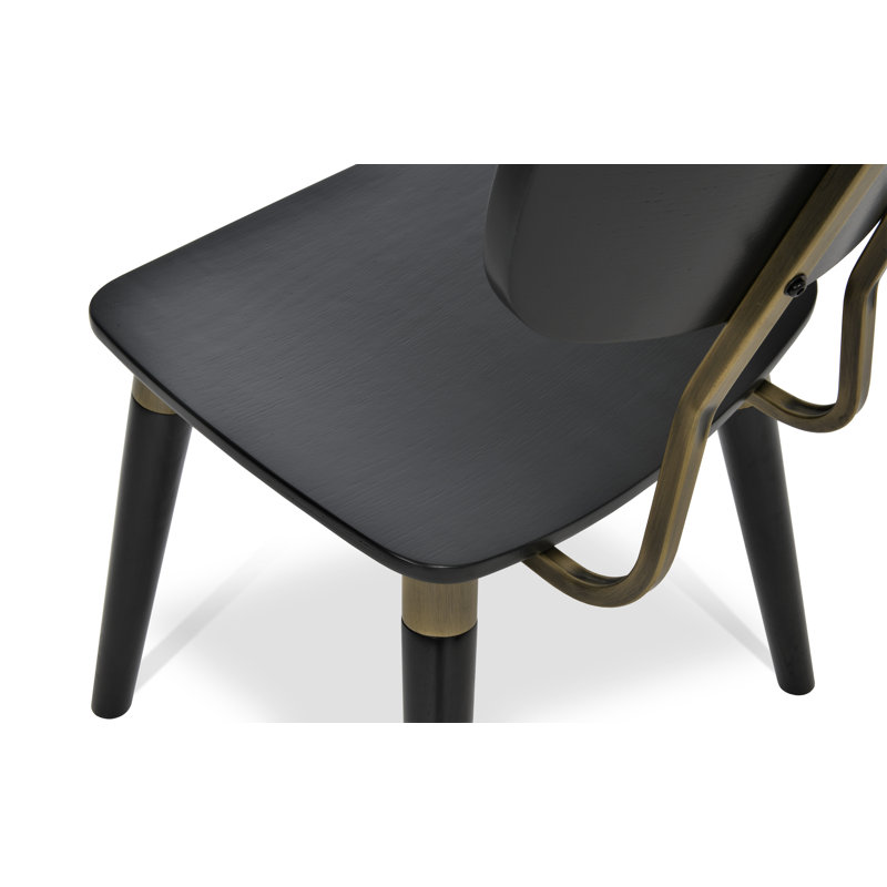 Esedra Side Chair, Black/Gold