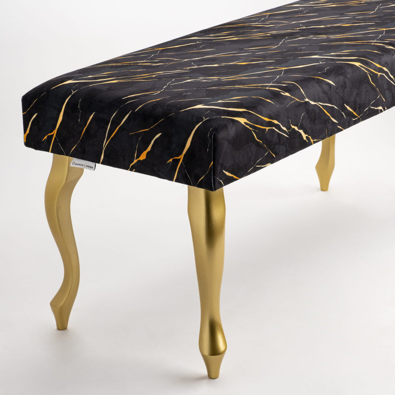 Velvet Upholstered Bench, 45cm H x 60cm W x 40cm D