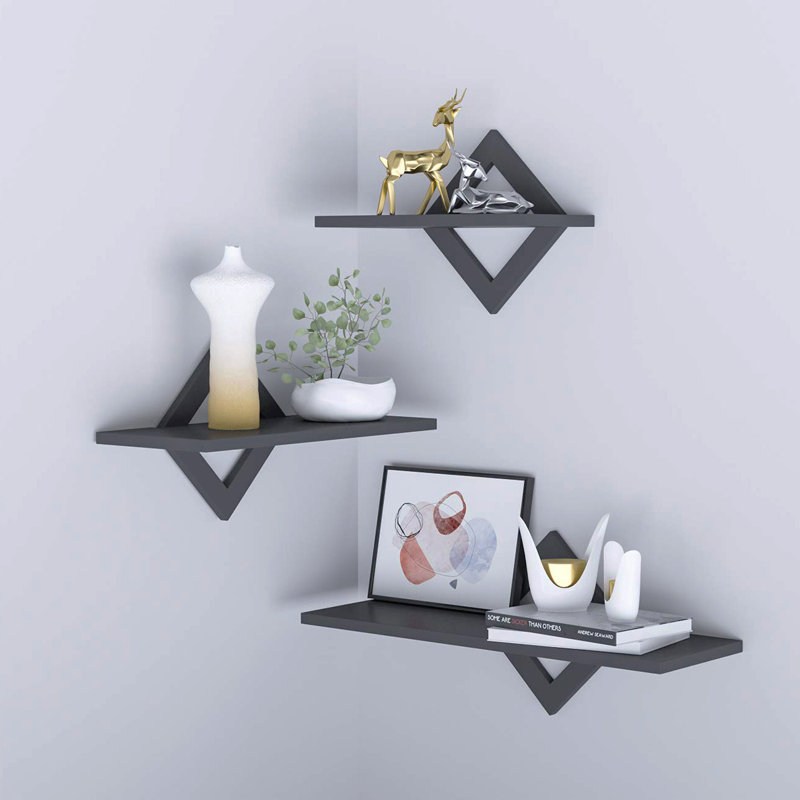 Macedon 3 Piece Diamond Floating Shelf