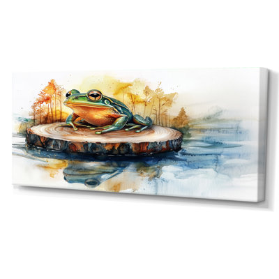 Grenouille sur glissade Gardian du lac II - impressions sur toile de grenouille