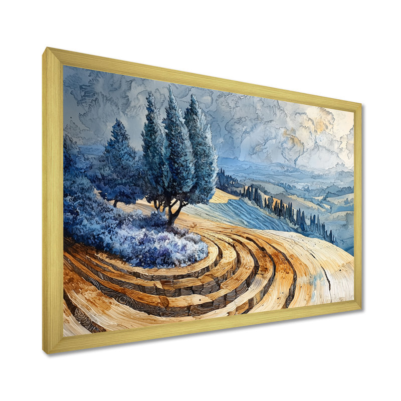 Wooler - Impression sur toile Vineyard, H 24 po x l 32 po, Reproduction encadrée d'une seule photo sans pass, Doré