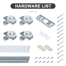 Hardware Kit Only For 60"W Closet Sliding Door