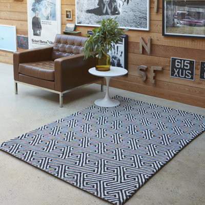 Geometric Wool Area Rug