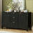 Sideboard With Wave Design - 3 Adjustable Shelves, 3 Drawers & Soft-Close Doors, Storage Console Table With Metal Handles, Suitable For Study, Hallway And Living Room-539684610
