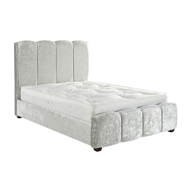 Hockenberry Upholstered Bed, Single (3'), Bling Silver