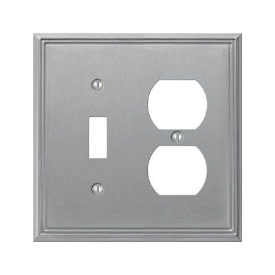 Amerelle Metro Brushed Nickel 2 gang Die-Cast Metal Toggle Wall Plate 1 pk